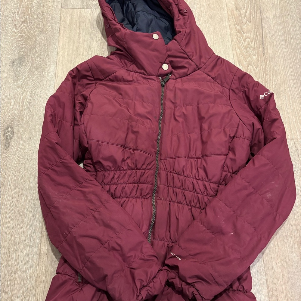 Columbia Maroon and Navy Hooded Jacket